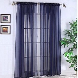 Navy Blue Sheer Curtains